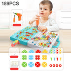 Children Screw-Tightening Electric Drill Toy Manual Assembly Toolbox, Style:, 2D Plane + Electric Drill (189 PCS), 3D + Electric Drill (276 PCS), 3D + Electric Drill (316 PCS), 3D + Electric Drill (466 PCS), 2D + Electric Drill + Charger (189 PCS)     ...