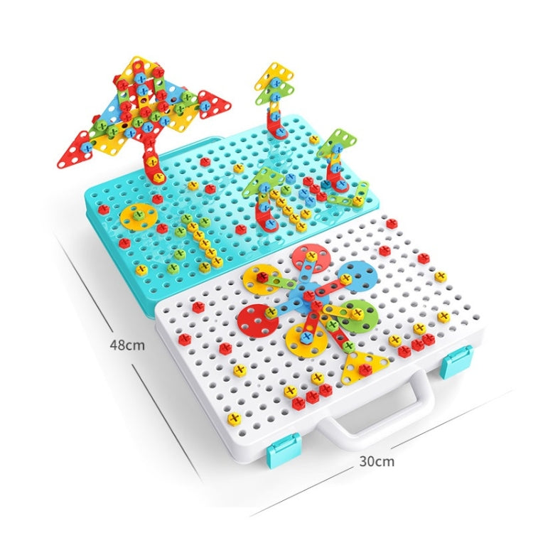 Children Screw-Tightening Electric Drill Toy Manual Assembly Toolbox, Style:, 2D Plane + Electric Drill (189 PCS), 3D + Electric Drill (276 PCS), 3D + Electric Drill (316 PCS), 3D + Electric Drill (466 PCS), 2D + Electric Drill + Charger (189 PCS)     ...