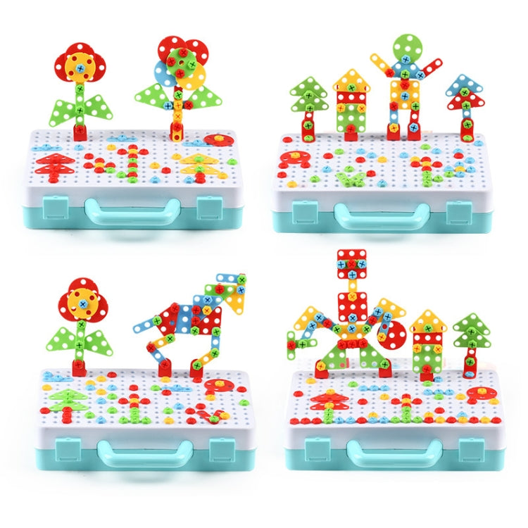 Children Screw-Tightening Electric Drill Toy Manual Assembly Toolbox, Style:, 2D Plane + Electric Drill (189 PCS), 3D + Electric Drill (276 PCS), 3D + Electric Drill (316 PCS), 3D + Electric Drill (466 PCS), 2D + Electric Drill + Charger (189 PCS)     ...