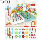 Children Screw-Tightening Electric Drill Toy Manual Assembly Toolbox, Style:, 2D Plane + Electric Drill (189 PCS), 3D + Electric Drill (276 PCS), 3D + Electric Drill (316 PCS), 3D + Electric Drill (466 PCS), 2D + Electric Drill + Charger (189 PCS)     ...