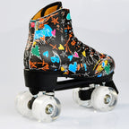 Adult Children Graffiti Roller Skates Shoes Double Row Four-Wheel Roller Skates Shoes, 42
