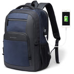 BANGE BG-1921 College Student Schoolbag Waterproof Business Computer Backpack with External USB Charging Port, Red Wine, Light Grey, Blue, Black Blue