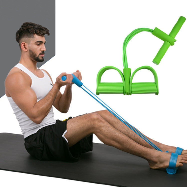 Multifunctional Four-Tube Pedal Puller Pedal Elastic Rope Sit-Ups Aid Abdomen Fitness Equipment, Green, Purple, Blue, Red, Yellow – Durable Build, Easy to Use Green Green