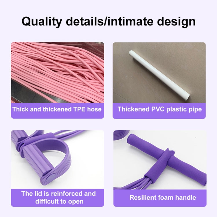 Multifunctional Four-Tube Pedal Puller Pedal Elastic Rope Sit-Ups Aid Abdomen Fitness Equipment, Green, Purple, Blue, Red, Yellow – Durable Build, Easy to Use