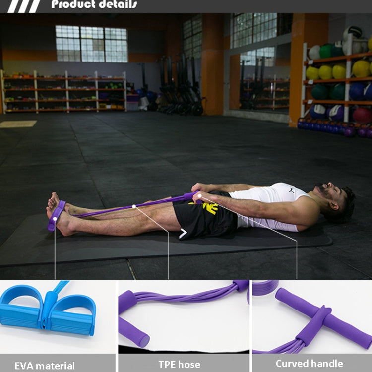 Multifunctional Four-Tube Pedal Puller Pedal Elastic Rope Sit-Ups Aid Abdomen Fitness Equipment, Green, Purple, Blue, Red, Yellow – Durable Build, Easy to Use