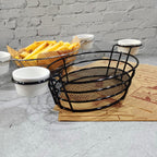 Wrought Iron Fruit Portable Storage Basket Bread French Fries Fried Snacks Portable Basket, Double Cup Egg-shaped, Double Cup Round, Single Cup Boat, Square Short Basket, Rectangular Short Basket, Large Round Wire, Small Round Wire, Large Messy Wire   ... Double Cup Egg-shaped