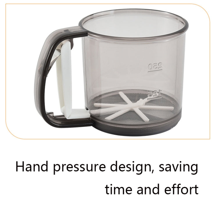 Convenient Hand-Held Flour Sieve Icing Sugar Sieve Baking Tool, Translucent Brown
