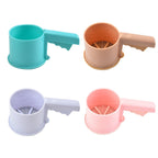 Convenient Hand-Held Semi-Automatic Four Sieve Baking Tool, Blue, Orange, White, Pink – Durable Build, Easy to Use