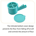 Convenient Hand-Held Semi-Automatic Four Sieve Baking Tool, Blue, Orange, White, Pink – Durable Build, Easy to Use
