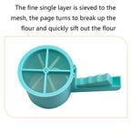 Convenient Hand-Held Semi-Automatic Four Sieve Baking Tool, Blue, Orange, White, Pink – Durable Build, Easy to Use
