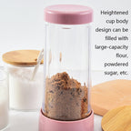Rotating Stainless Steel Tall Cup Body Flour Sieve Sugar Bowl, Flour Sieve Sugar Bowl