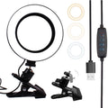 6 inch Strong Clip Fill Light With Adjustable Temperature LED Ring Light Desktop Computer Clip Light, Cable Length: 2 Meters Default Title