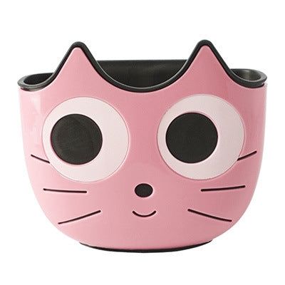 Kitchen Cartoon Multifunctional Sink Drain Hanging Bag Adjustable Buckle Bathroom Storage Basket, Pink, Blue, Green Pink