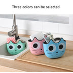 Kitchen Cartoon Multifunctional Sink Drain Hanging Bag Adjustable Buckle Bathroom Storage Basket, Pink, Blue, Green