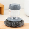 Multifunctional Push-Type Cleaning Brush Kitchen Detergent Automatic Liquid Addition Dishwashing Brush, Steel Ball Pot Brush, PET Pot Brush Steel Ball Pot Brush Steel Ball Pot Brush