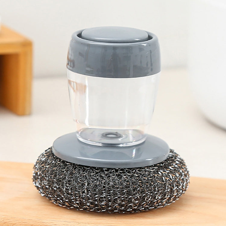 Multifunctional Push-Type Cleaning Brush Kitchen Detergent Automatic Liquid Addition Dishwashing Brush, Steel Ball Pot Brush, PET Pot Brush Steel Ball Pot Brush Steel Ball Pot Brush
