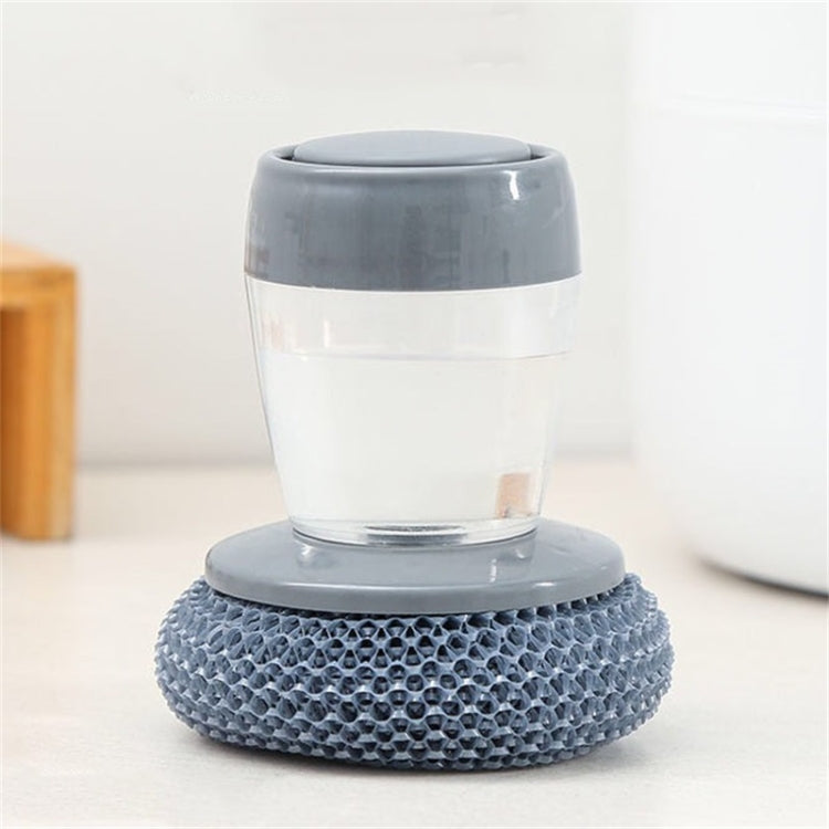 Multifunctional Push-Type Cleaning Brush Kitchen Detergent Automatic Liquid Addition Dishwashing Brush, Steel Ball Pot Brush, PET Pot Brush – Durable Build, Easy to Use PET Pot Brush PET Pot Brush