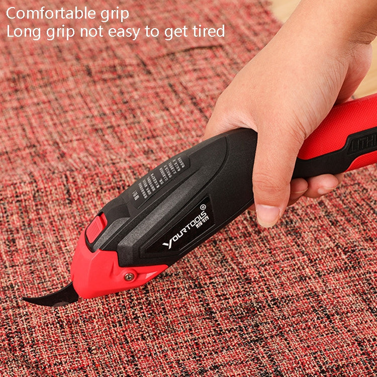 YOURTOOLS Y4005 12W Tungsten Steel Electric Scissors Clothing Leather Carpet Trimming Scissors, 1500mAh (Red), 2500mAh (Gray), US Plug (Gray), EU Plug (Gray)
