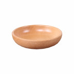 Round Fruit Plate Salad Bowl Thick Wood Dried Fruit Plate Fruit Sushi Plate, 15cm, 20cm, 25cm, 30cm 15cm