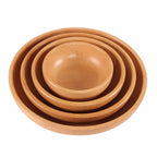 Round Fruit Plate Salad Bowl Thick Wood Dried Fruit Plate Fruit Sushi Plate, 15cm, 20cm, 25cm, 30cm