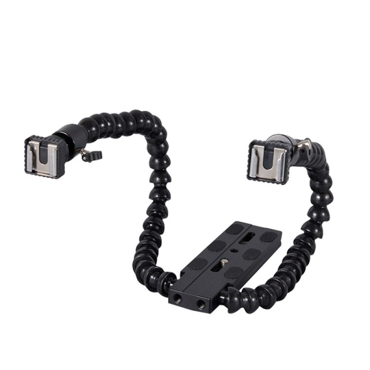 Flexible Dual Arm Hot Shoe Flash Bracket Mount Holder Bracket Default Title