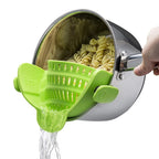 Wide Mouth Silicone Drainer Pot Side Drain To Block Fruit Noodle Strainer, Green, Red, Dark Gray, Black, Purple, Orange Green