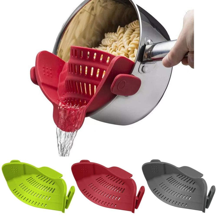 Wide Mouth Silicone Drainer Pot Side Drain To Block Fruit Noodle Strainer, Green, Red, Dark Gray, Black, Purple, Orange