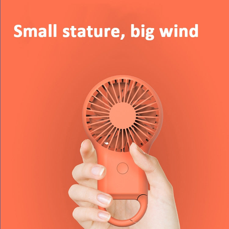 Handheld Pocket Mini Small Fan Portable Charging Outdoor USB Fan With 7 Color Light, Pink, ArmyGreen, Orange