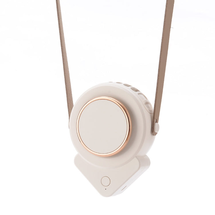 H3 Mini Lazy USB Hanging Neck Fan Student Outdoor Leafless Triangle Fan, White, Pink, Military Green White