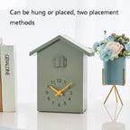 T60 Cuckoo Clock The Bird Reports On The Hour Clock, White, Green, Blue, Gray Top, Orange Top