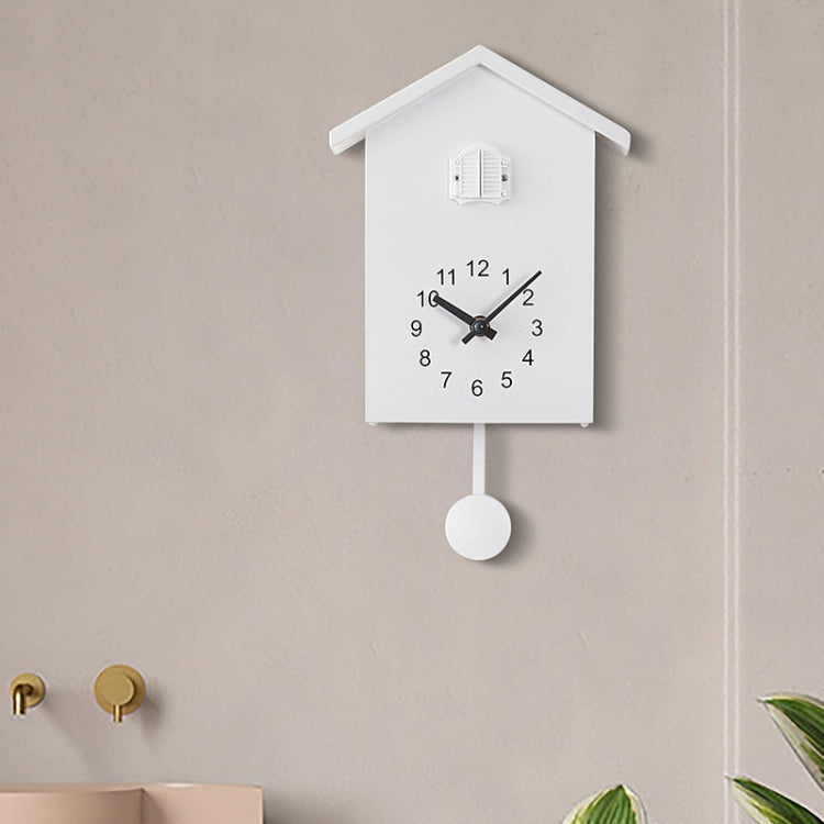 T60 Cuckoo Clock The Bird Reports On The Hour Clock, White, Green, Blue, Gray Top, Orange Top White