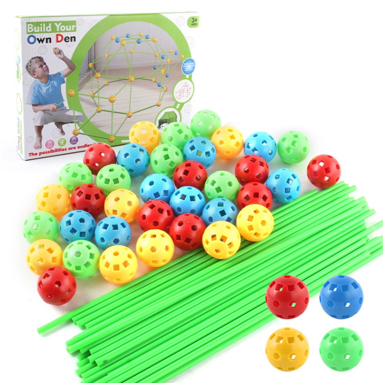 87 in 1 DIY Assembling Play House DIY Children Tent Building Toy, Style:, Without Tent Cloth, With Tent Cloth Without Tent Cloth