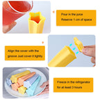 4 in 1 Children Popsicle Mold Set Food Grade Silicone Cream Mold Random Colour Delivery, 2 Sets 4 in 1