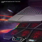 COOLCOLD RGB Notebook Radiator Six Fan Adjustable Laptop Cooling Base, 5V Speed Colorful Version, 5V Touch 12 Symphony Version – Non-slip