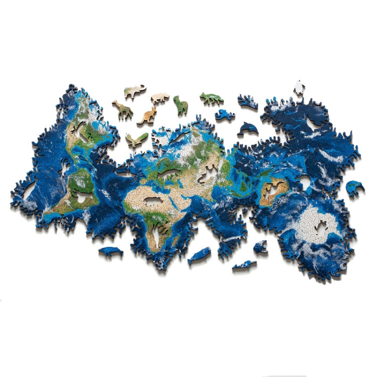 Wooden Irregular High Difficulty Puzzle Infinite Galaxy Mystery Puzzle Toy, Unlimited Earth, Unlimited Moon Unlimited Earth