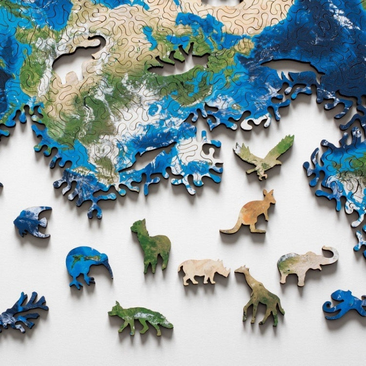 Wooden Irregular High Difficulty Puzzle Infinite Galaxy Mystery Puzzle Toy, Unlimited Earth, Unlimited Moon