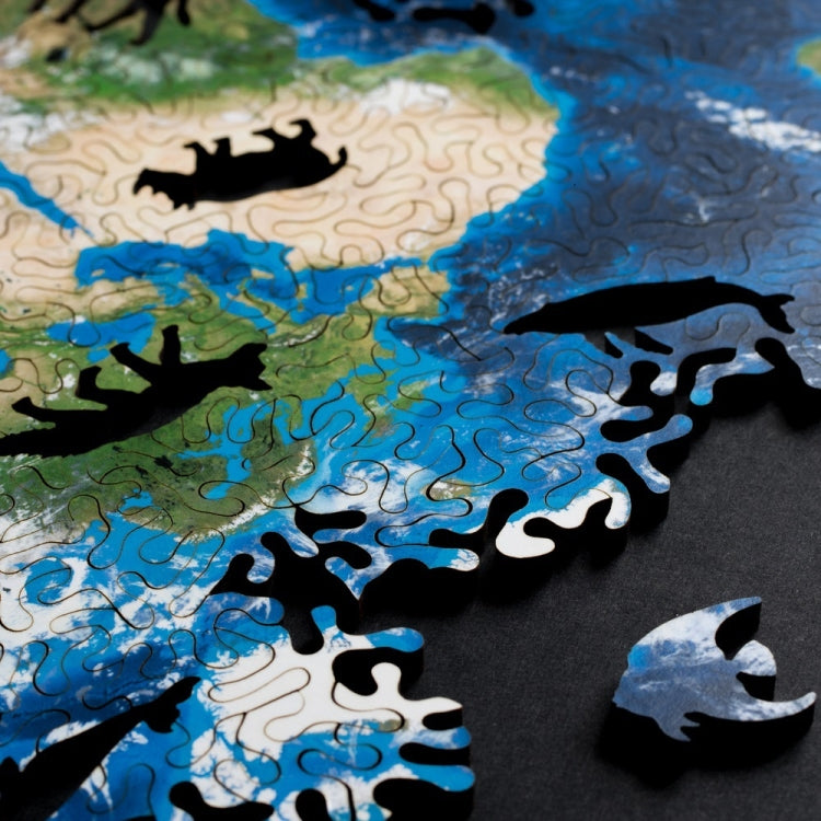 Wooden Irregular High Difficulty Puzzle Infinite Galaxy Mystery Puzzle Toy, Unlimited Earth, Unlimited Moon