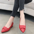 Spring And Summer Cowhide Shoes With Thick Heel Mid-Heel For Women, 34, 35, 36, 37, 38, 39, 40, 41 34 Red