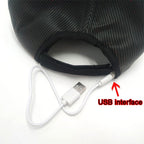 LED Fiber Optic Luminous Hat Couple Luminous Hat Outdoor Luminous Cap Performance Hat, White Colorful Light, Black Colorful Light – TPU