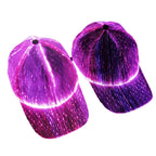 LED Fiber Optic Luminous Hat Couple Luminous Hat Outdoor Luminous Cap Performance Hat, White Colorful Light, Black Colorful Light – TPU