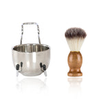 B3004 3 Pcs/Set Men Styling Tools Nylon Beard Brush Rack Foam Bowl Default Title