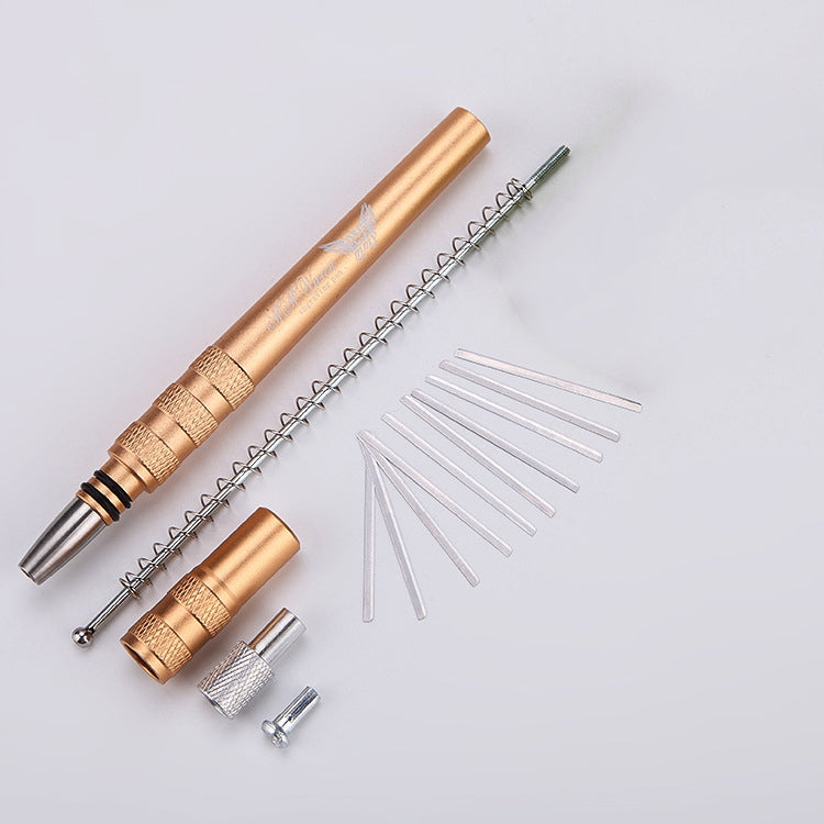 MM VWAN Magic Hairdressing Eyebrow Trimming Engraving Pen Scoring Stainless Steel Razor, Golden, Red, Silver, Blue Golden