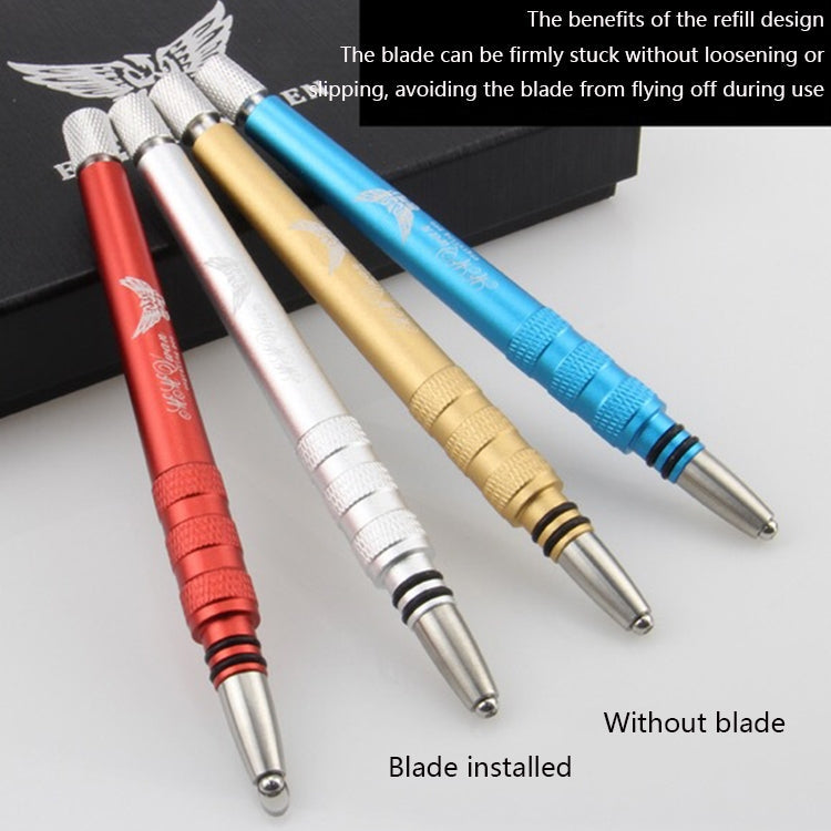 MM VWAN Magic Hairdressing Eyebrow Trimming Engraving Pen Scoring Stainless Steel Razor, Golden, Red, Silver, Blue