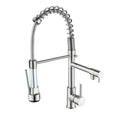 Copper And Nickel Brushed Double Outlet Spring Faucet Rotatable Kitchen Hot And Cold Water Faucet, Brushed Silver Brushed Silver