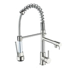 Copper And Nickel Brushed Double Outlet Spring Faucet Rotatable Kitchen Hot And Cold Water Faucet, Brushed Silver Brushed Silver
