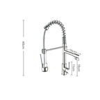 Copper And Nickel Brushed Double Outlet Spring Faucet Rotatable Kitchen Hot And Cold Water Faucet, Brushed Silver