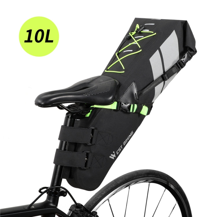 West Biking Bicycle Bag Full Waterproof Reflective Tail Bag Long-Distance Capacity Rear Seat Bag, 10L – Waterproof, Wear-resistant, TPU 10L