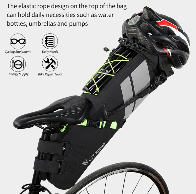 West Biking Bicycle Bag Full Waterproof Reflective Tail Bag Long-Distance Capacity Rear Seat Bag, 10L – Waterproof, Wear-resistant, TPU