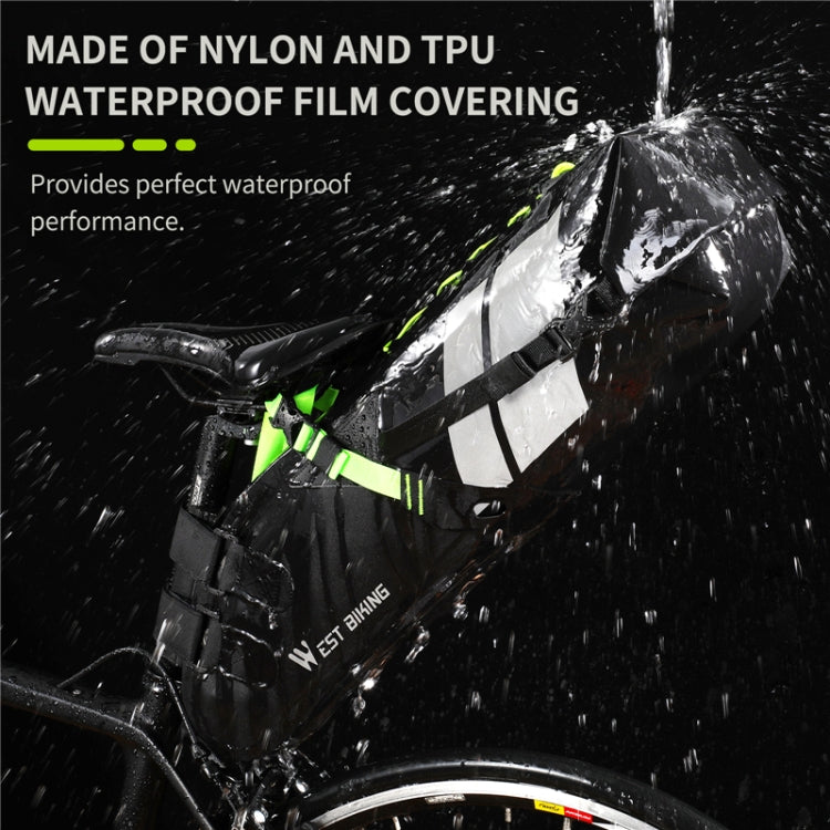 West Biking Bicycle Bag Full Waterproof Reflective Tail Bag Long-Distance Capacity Rear Seat Bag, 10L – Waterproof, Wear-resistant, TPU
