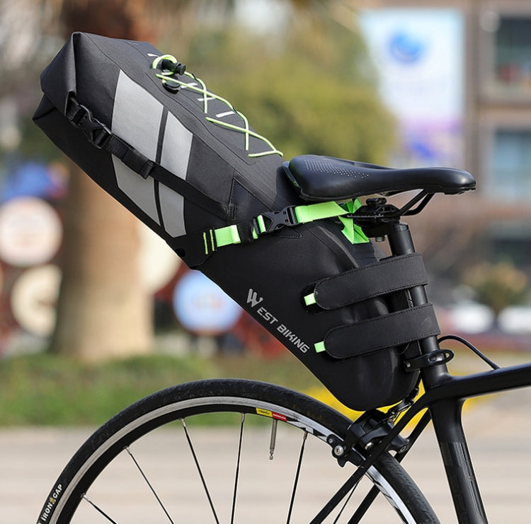 West Biking Bicycle Bag Full Waterproof Reflective Tail Bag Long-Distance Capacity Rear Seat Bag, 10L – Waterproof, Wear-resistant, TPU